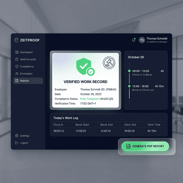 Zeitproof — Work verification system